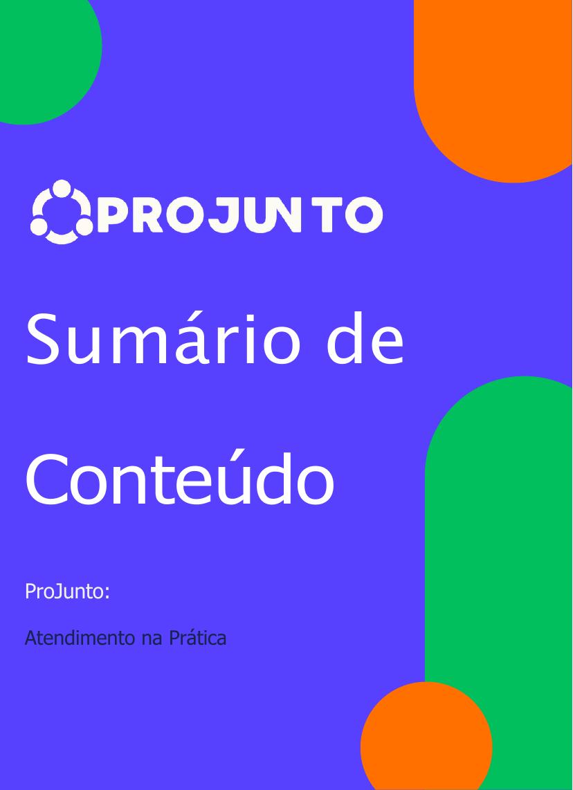 Capa do sumário de conteúdo ProJunto