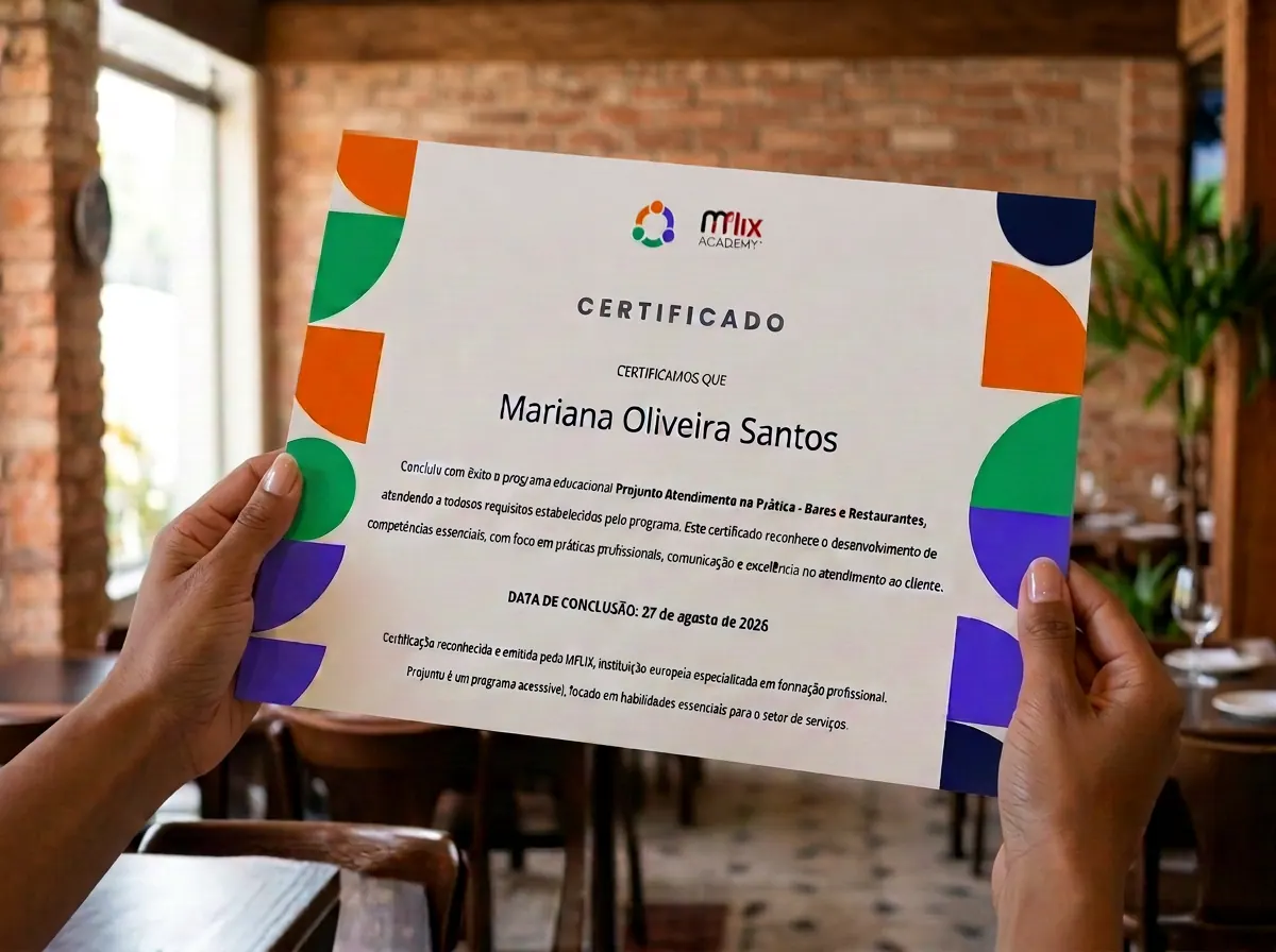 Profissional segurando a Certificação Internacional da ProJunto